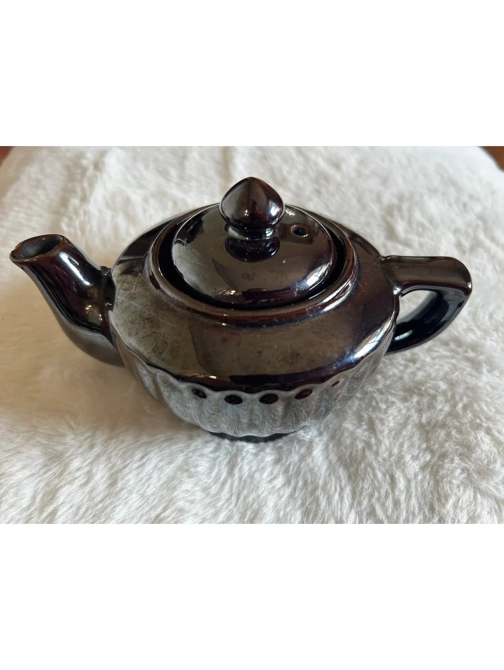 Vintage Small Ceramic Teapot with Lid